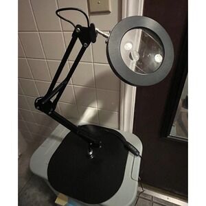 10X Magnifying Glass Desktop LED Light Magnifier Reading Lamp & Base Fly Tying